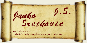 Janko Sretković vizit kartica